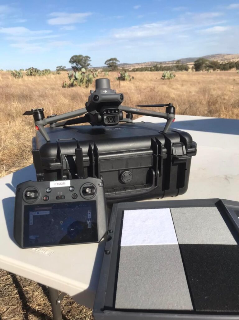 Multispectral drone equipment in field